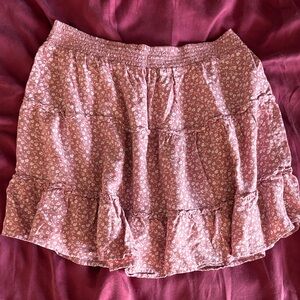 Hollister Pink Floral Mini Skirt